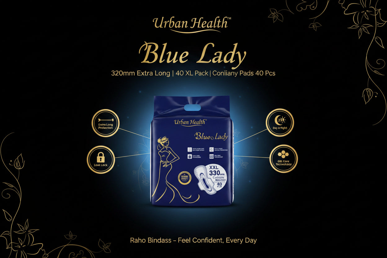 Blue Lady Extra Long Pads With Wides Wings Sanitary Pads  320 Mm 40-pack