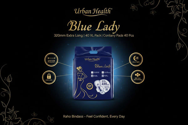 Urban Health™ Blue-Lady – Premium 320mm Extra Long Sanitary Pads (40XL Pack) - Mr. Urban Choices